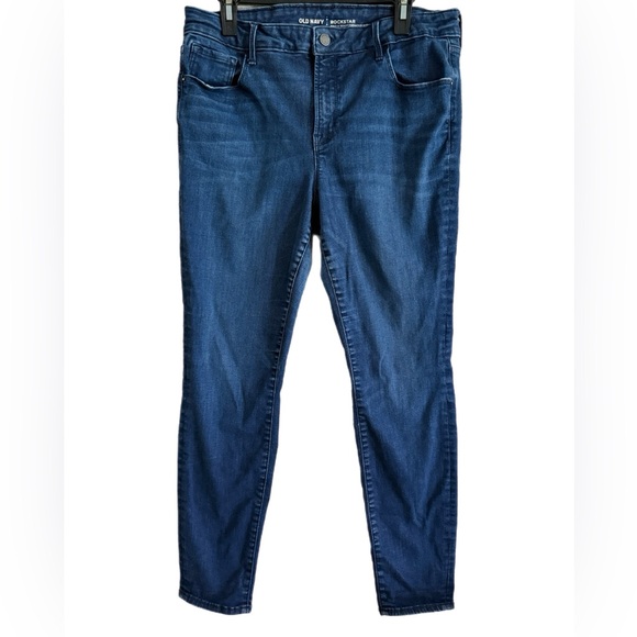 Old Navy Denim - Old Navy Rockstar Built-in Sculpt Skinny Jeans in Dark Blue Wash Size 14